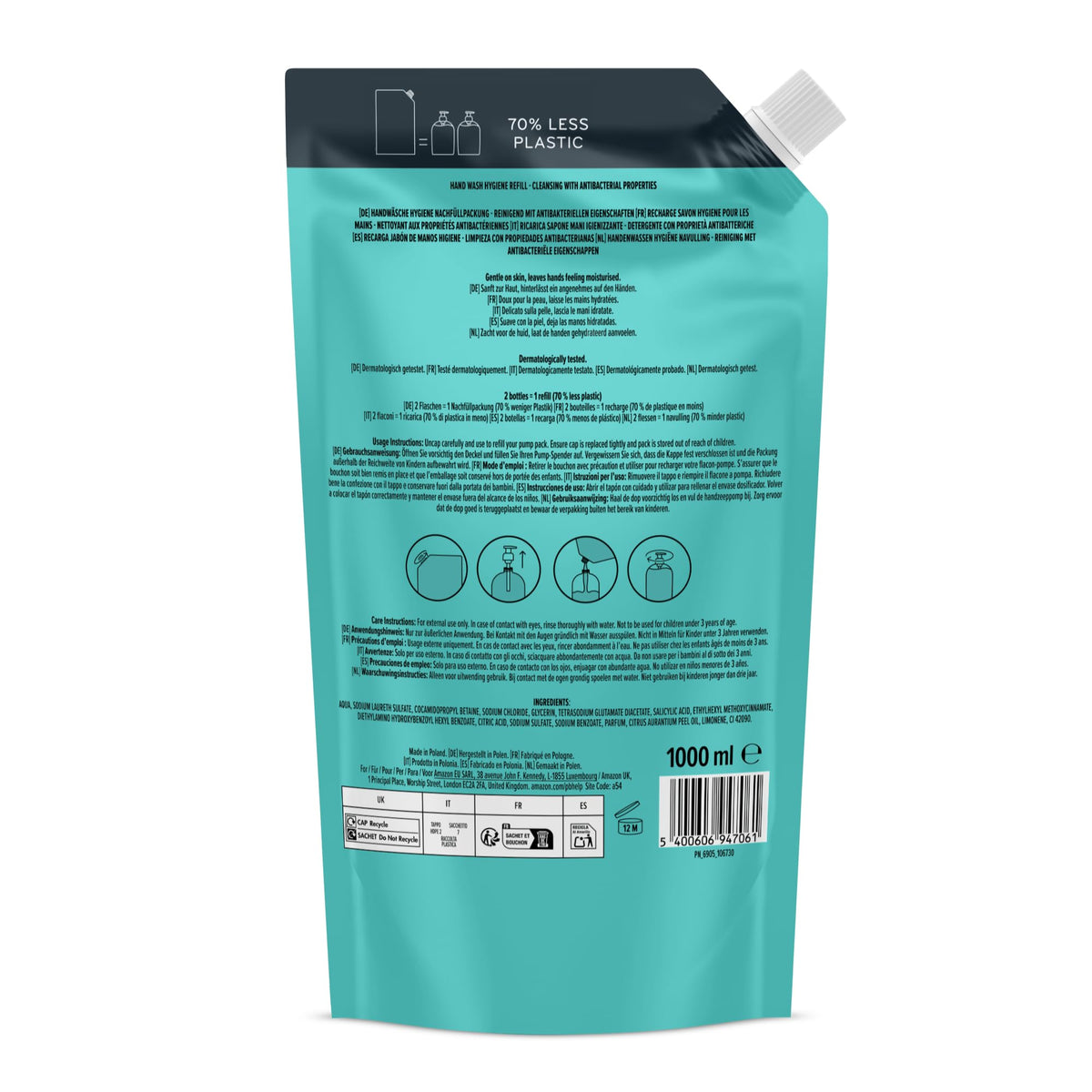 by Amazon Milk & Honey Hand Soap Refill, 2 x 1000ml