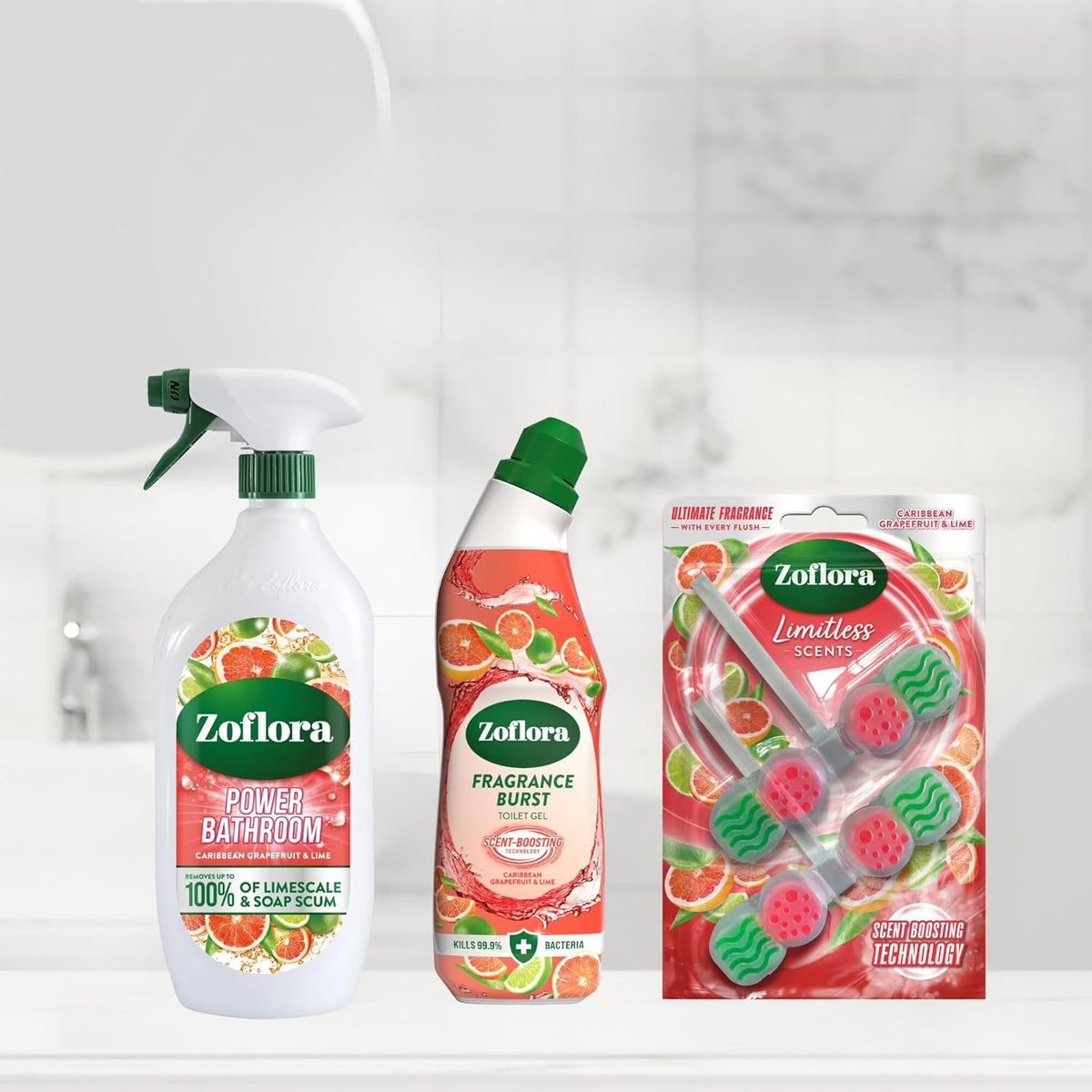 Zoflora Grapefruit & Lime Power Bathroom Cleaner Trigger Spray, 800ml