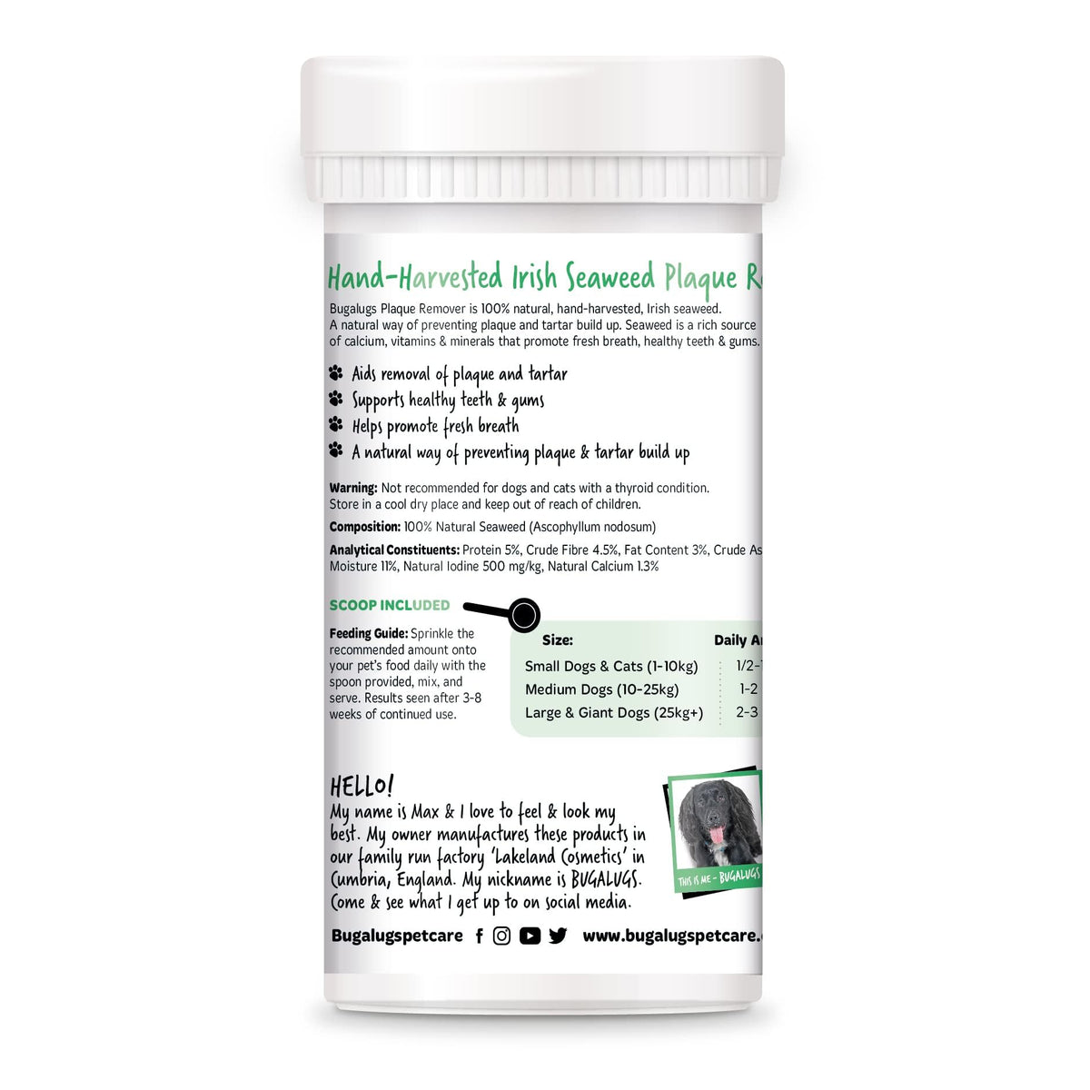 BUGALUGS Plaque Off Remover for Dog 70g Teeth & Bad Breath 100% Natural | Plaque Off Dogs No Need for Dog Toothbrush or Dog Toothpaste | Remove Dog Bad Breath & Plaque Remover for Dogs & Cats