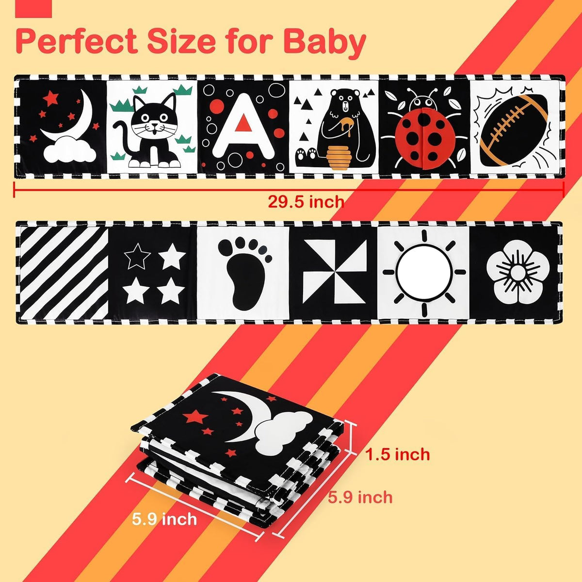 URMYWO Baby Toys, Black and White Sensory Toys Brain Development