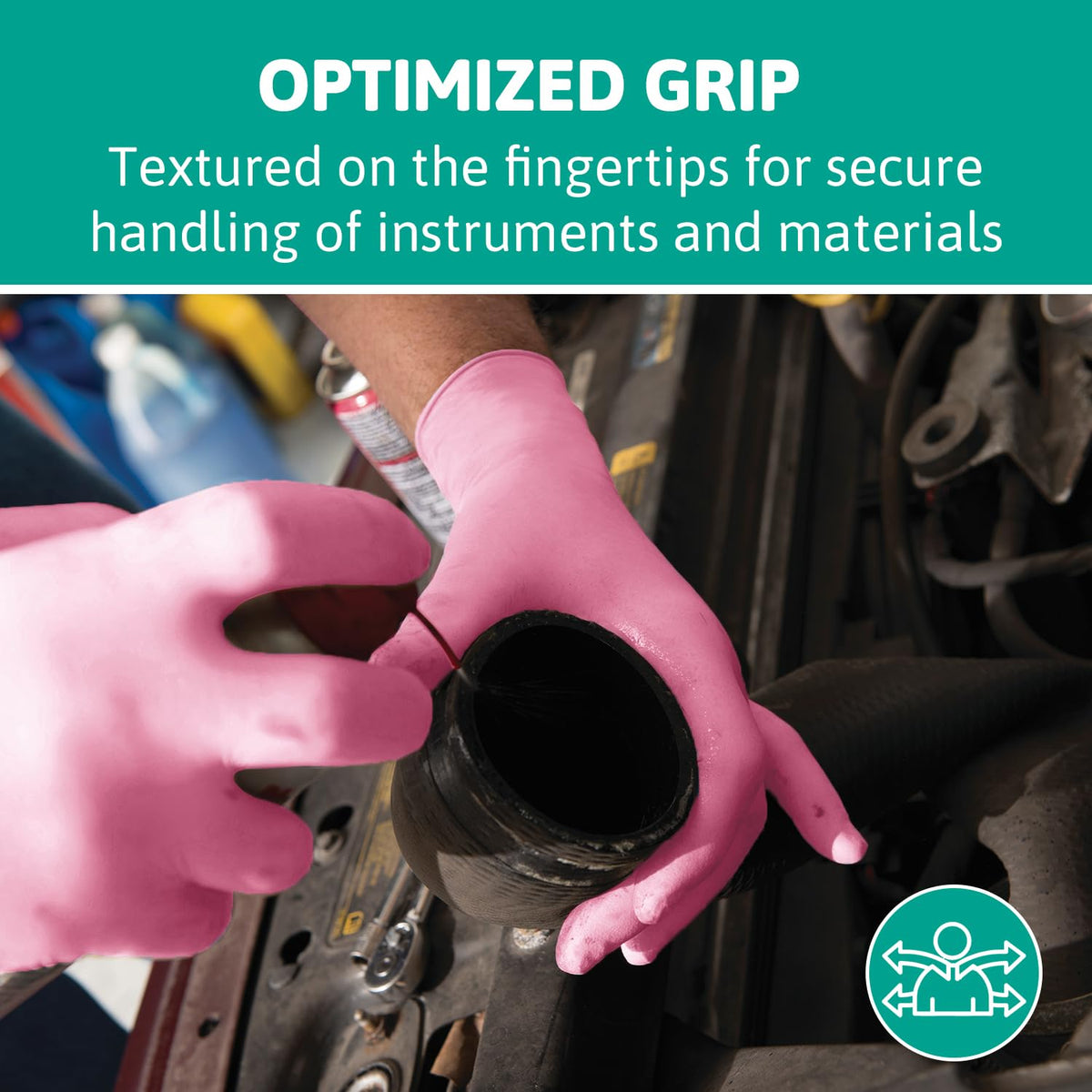 Ansell Microflex 93-732, Multipurpose Nitrile Disposable Gloves for Precise Handling and Mechanical Tasks, Latex Free, Powder-Free, Size M (100 Pieces)