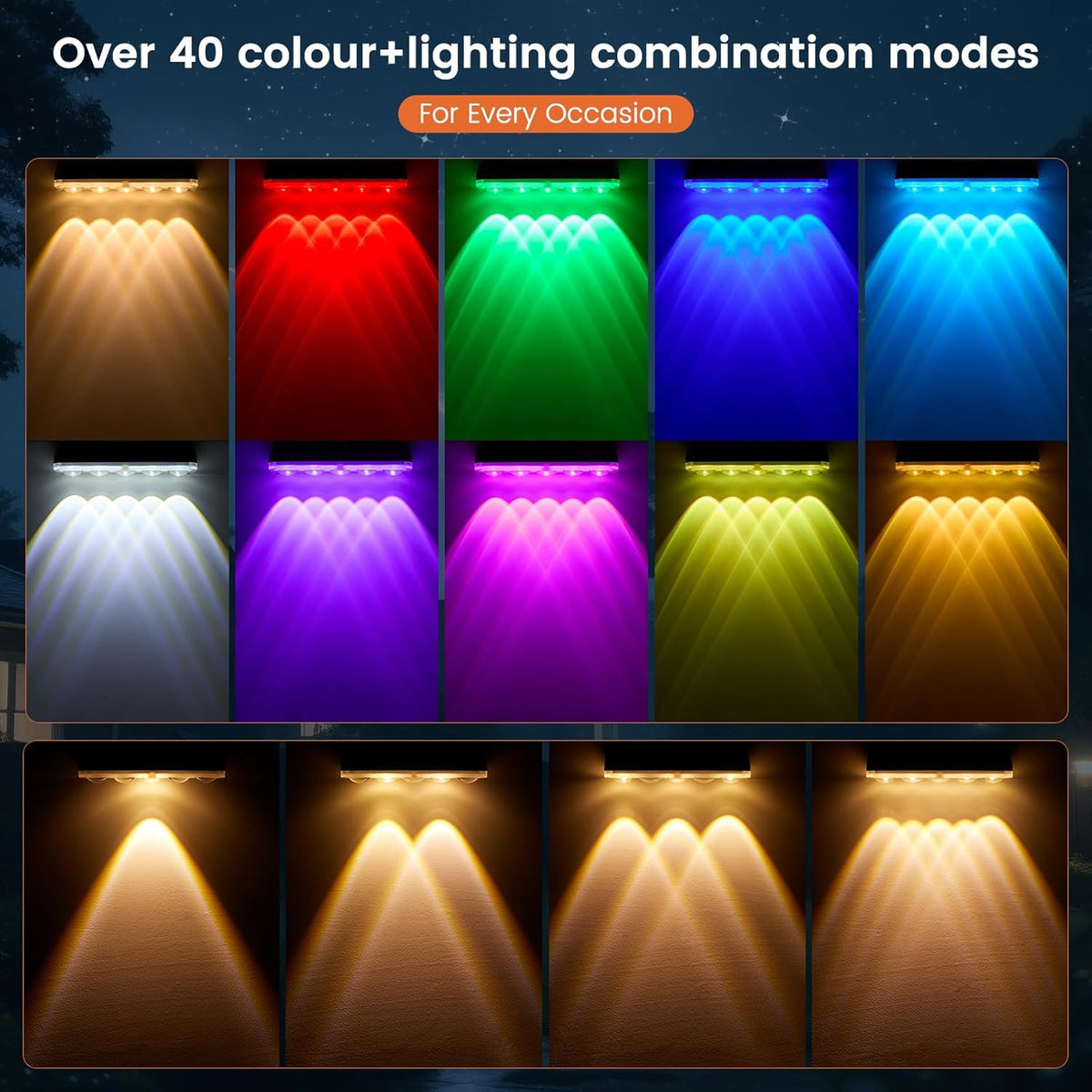 Solar Fence Lights Outdoor, 4 Pack Solar Lights Outdoor Garden