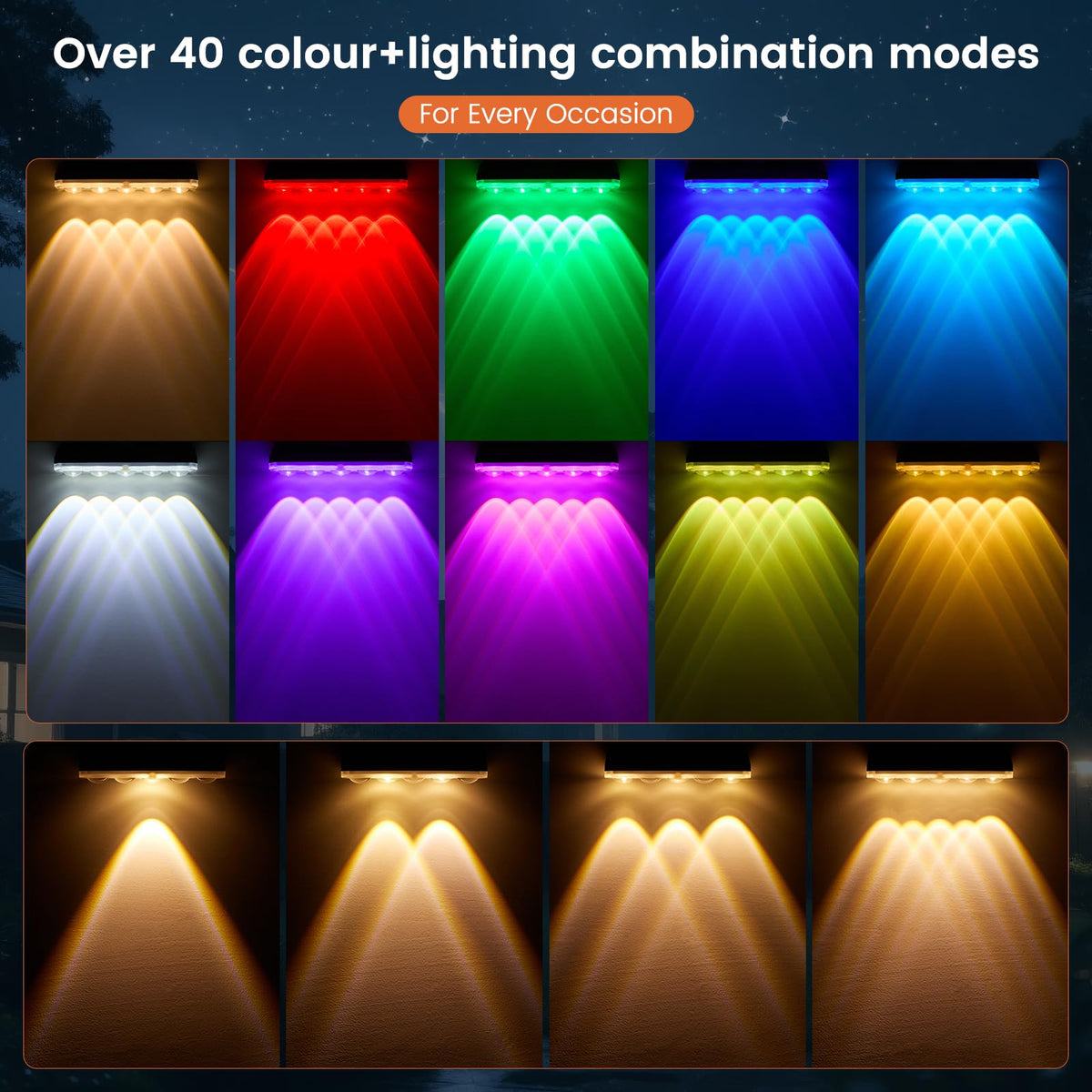 Solar Fence Lights Outdoor, 4 Pack Solar Lights Outdoor Garden