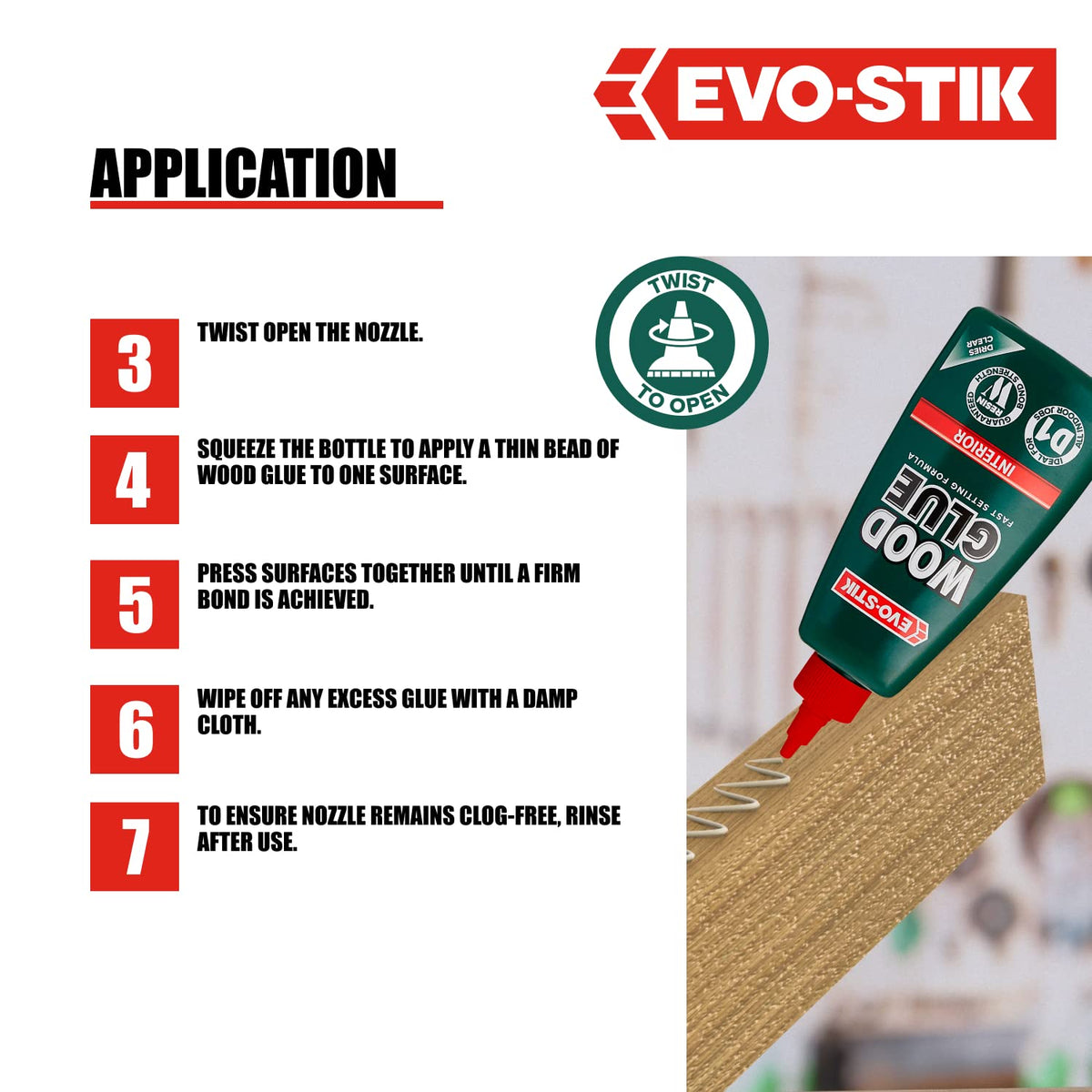 EVO-STIK Wood Glue 500ml - Interior - Extra Strong - Fast Setting Glue