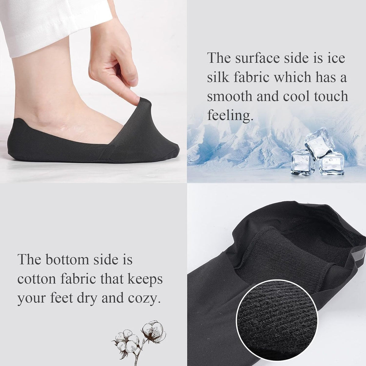 No Show Trainer Socks Womens, Non Slip Invisible Socks for Ladies
