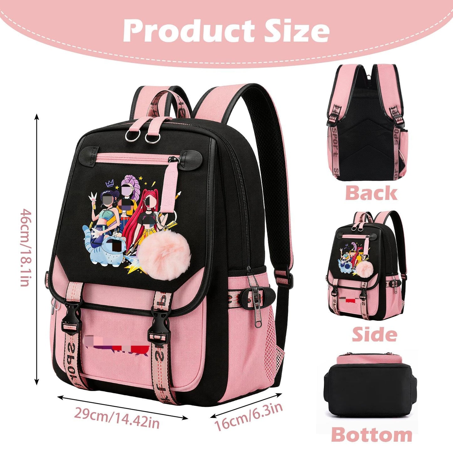 yumcute De-mn Backpack Kids, Teen Game School Bags, Children Primary Schoolbag, Children's School Backpack, 17 Inch Large Capacity Travel Rucksack Waterproof Boys Girls Book Bags for Aged 3-12 Years