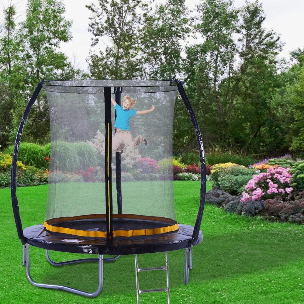 Kanga Trampoline Outdoor Round Inc Safety Enclosure Net, Ladder & Anchor Kit (Curved Shape)
