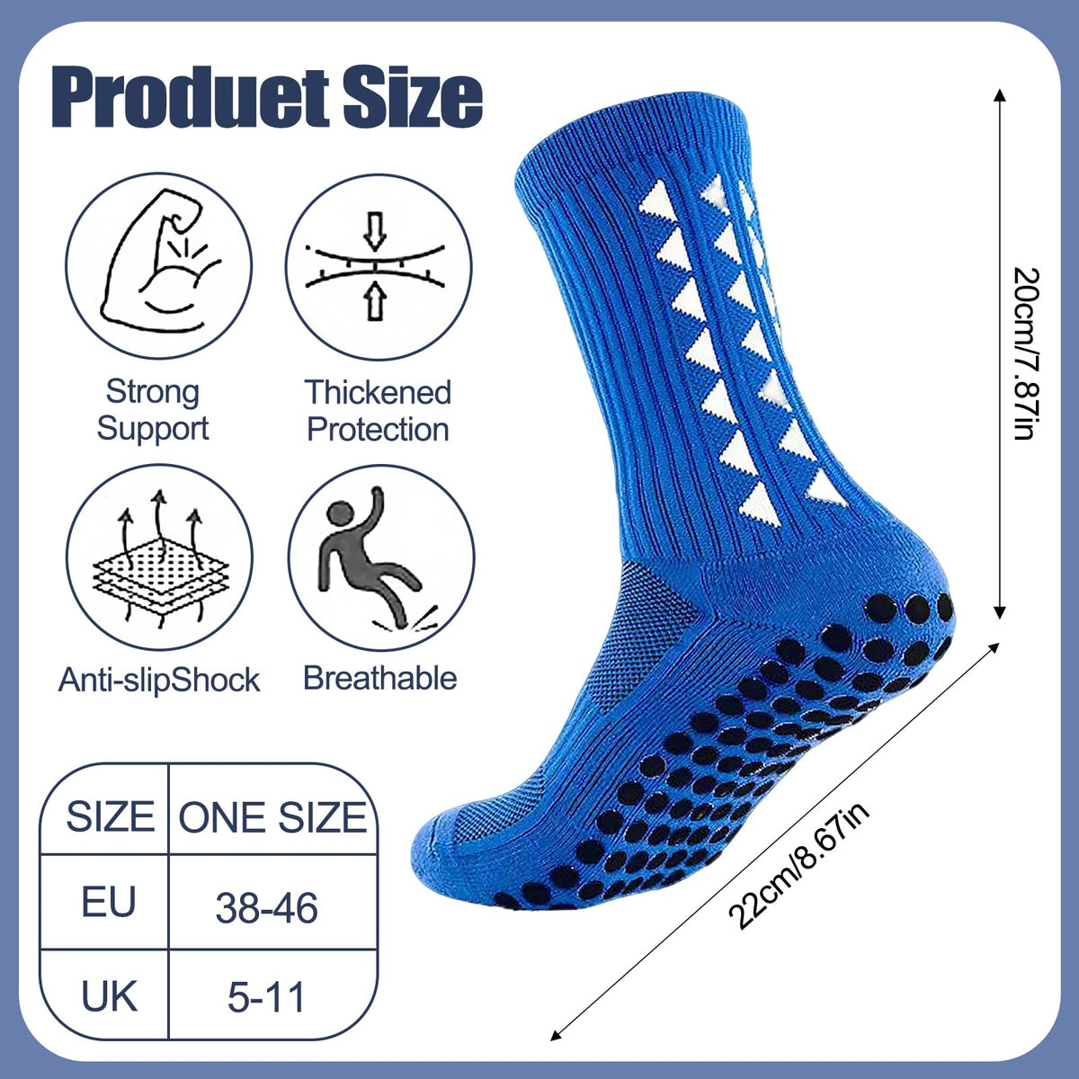 3 Pairs Non Slip Football Socks, Football Grip Socks for Men, Soccer Socks with Rubber Dots for Yoga Running Hiking