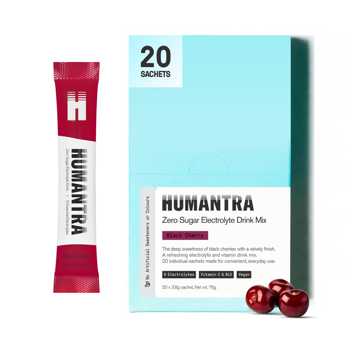 Humantra Electrolytes Powder Hydration Sachets - Himalayan Lime, 20ct