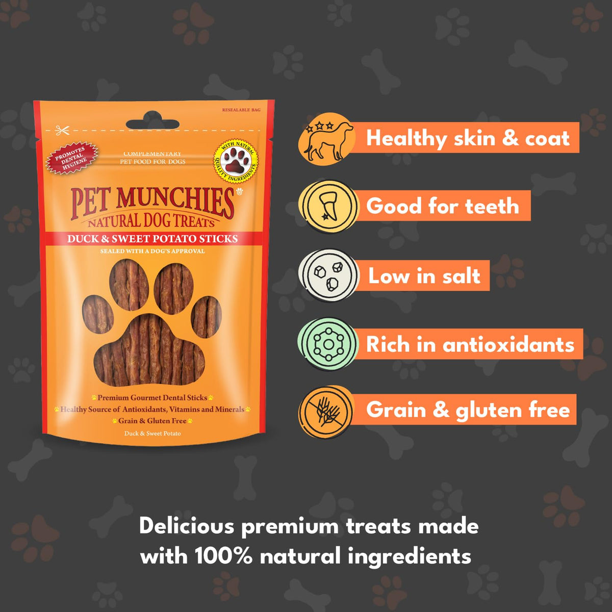 Pet Munchies Venison & Beef Liver Dog Training Treats, Grain Free Tasty Bites with Natural Real Meat, Low in Fat 50g