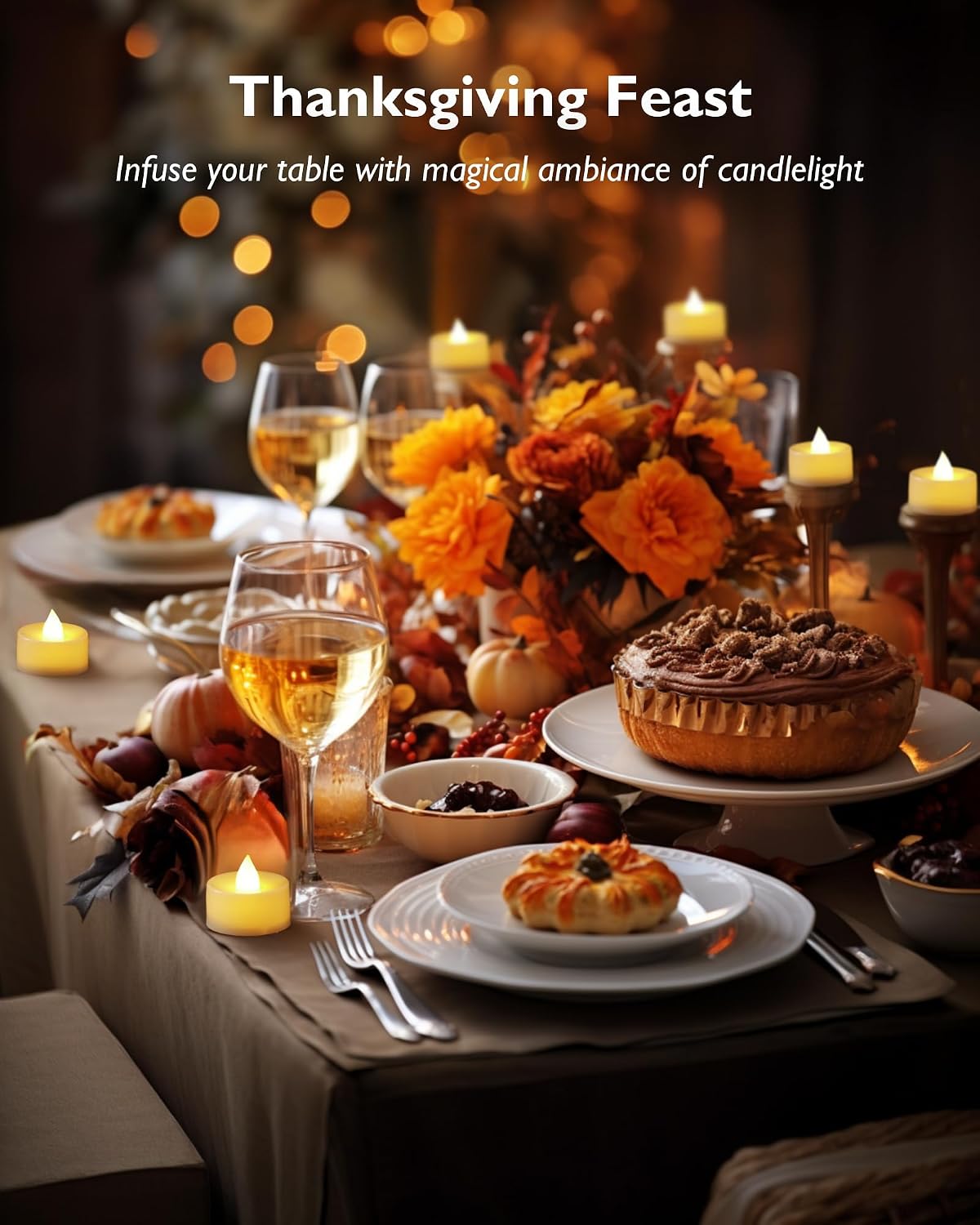 Homemory Led Battery Operated Tea Lights, Fake Electric Flickering Candles
