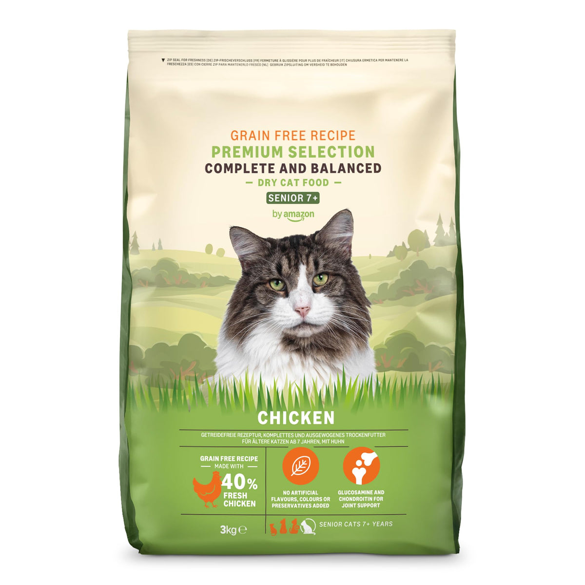 by Amazon Dry Cat Food for Adult Cats, Grainfree Recipe with Fresh Salmon, 1 Pack of 3kg (Previously a Lifelong brand, same product)