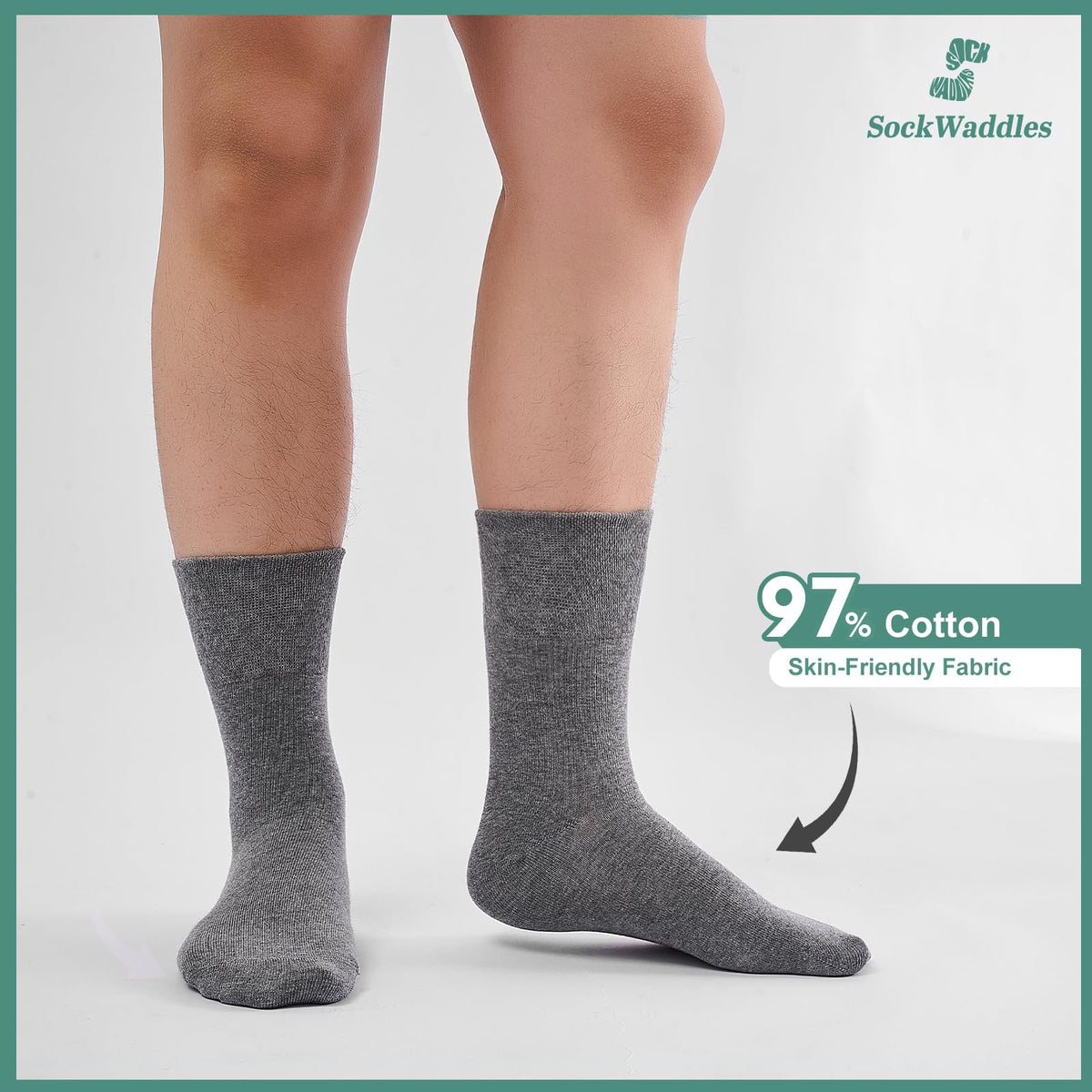 SockWaddles Diabetic Socks for Men & Women, 6 Pairs, Soft Loose Top