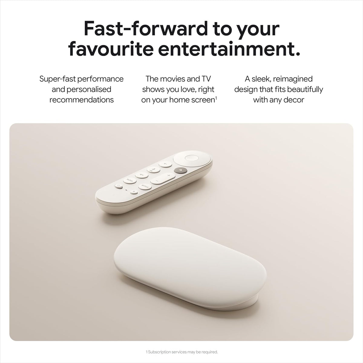 Google TV Streamer (4K) - Fast Streaming Entertainment With Voice Search Remote - Watch Movies, Shows, Live TV and Netflix in 4K HDR - Smart Home Control - 32 GB Storage - Porcelain