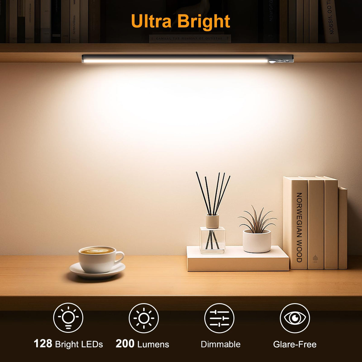 Gritin Under Cabinet Kitchen Lights Rechargeable 2 Pack-3 Color Temps