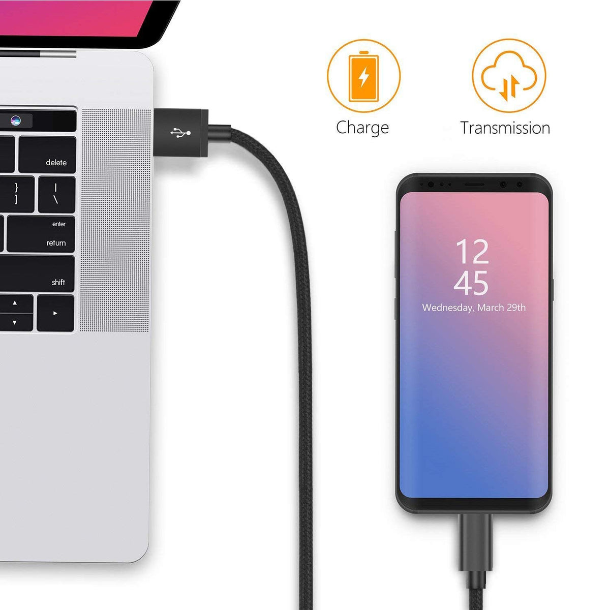 Yosou USB C Charger Cable 2M 2Pack USB A to USB C Type C Charger Fast Charging 3A Lead Braided for Samsung Galaxy S22 S21 S20,Pixel 8 7 6,PS5,Switch