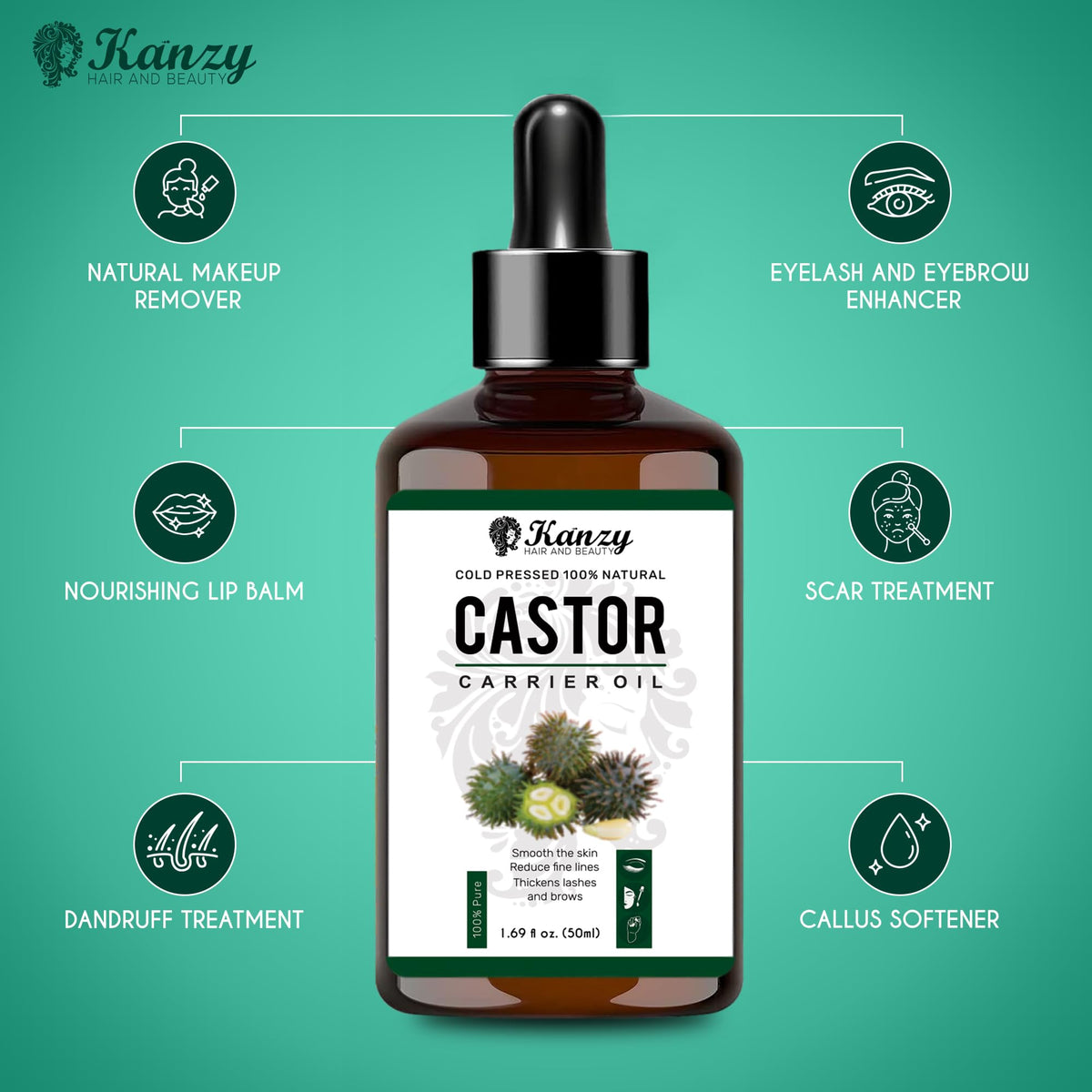 Kanzy Vitamin E Oil for Skin, Hair, Lips and Face - Naturally Sourced Multi-Purpose Plant-Based Vitamin E Oil for Hair Growth as Skincare and Haircare Product for both Men and Women (30 ml)