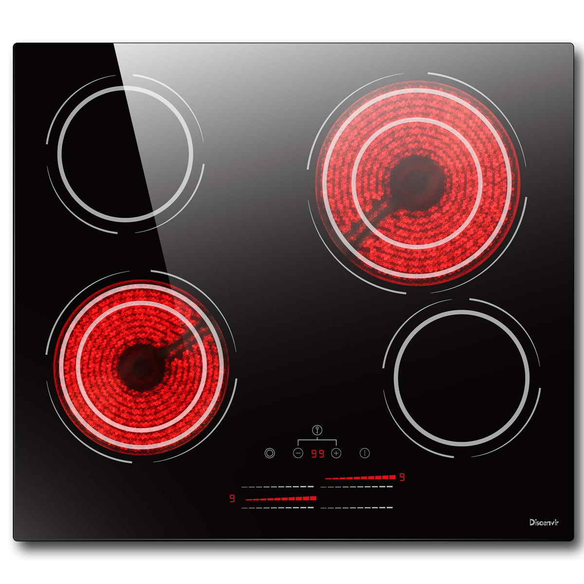 Double Ceramic Hob with Handle, Plug in 2 Ring Electric Hob