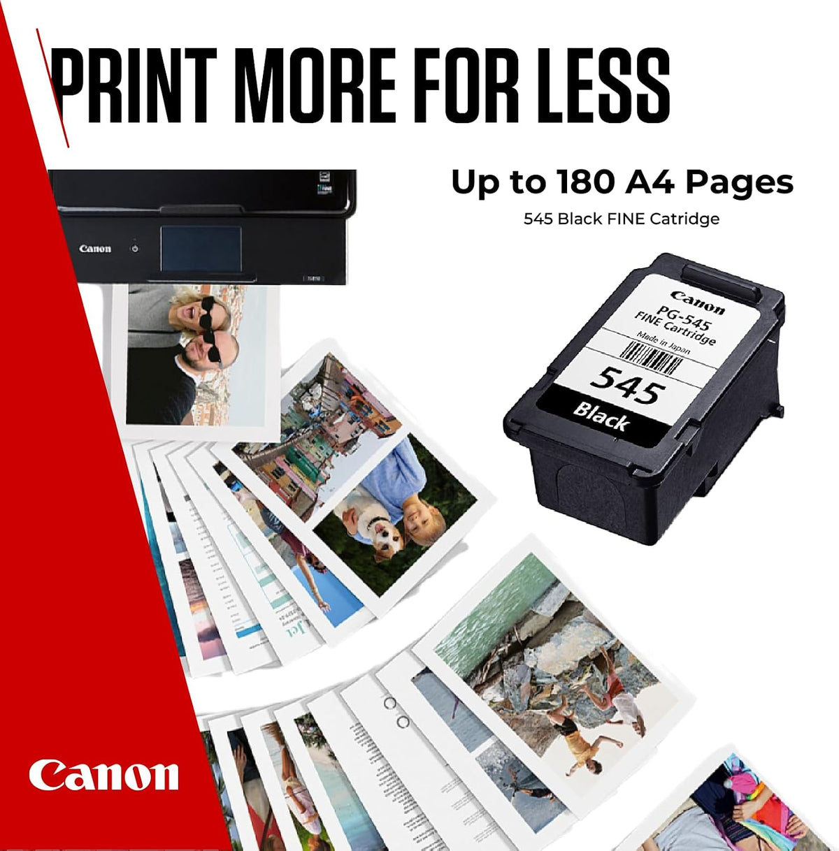 Canon Ink - PG-545 Genuine Black Printer Ink Cartridge - (1 x Cartridge) - Compatible with PIXMA TR, IP, MX, MG & TS
