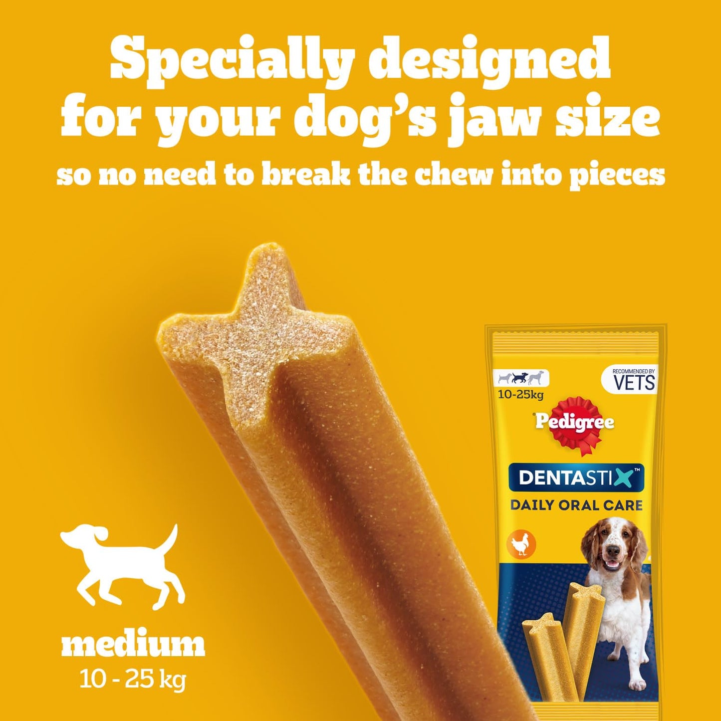 Pedigree DentaStix - Daily Dental Chews For Medium Dogs (10-25 kg), 112 Sticks