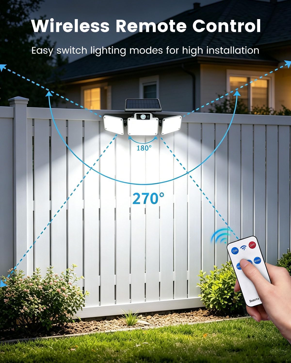 JumJam Solar Flood Lights, Security Lights Outdoor Motion Sensor for Garden