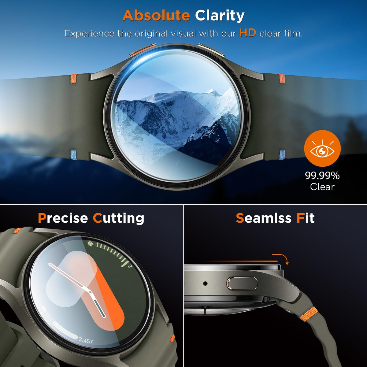 LK 6 Pack for Apple Watch Series 12/11/10 42mm Screen Protector