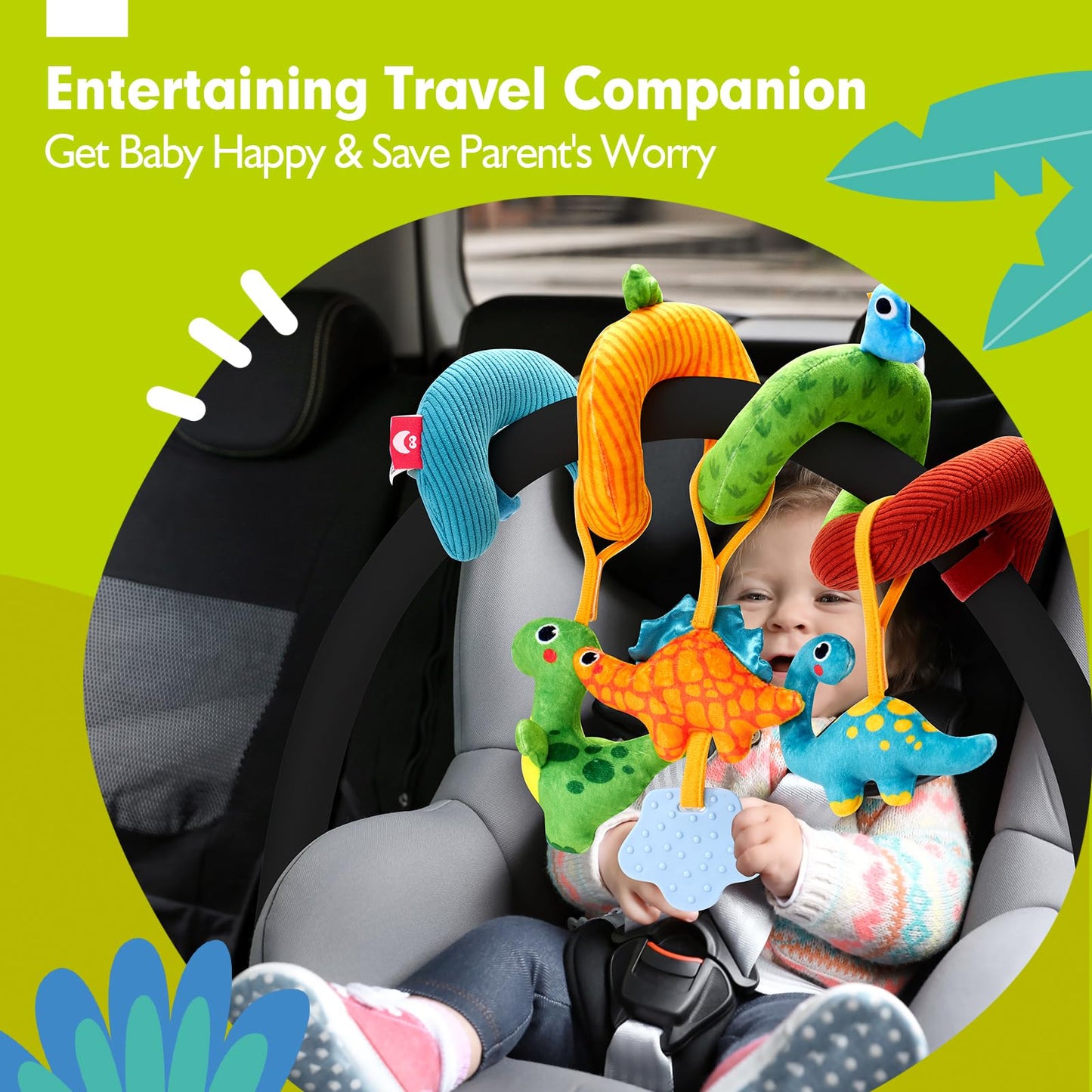 Hahaland Unicorn Spiral Toys for Baby Stroller, Car Seat, Stroller, Cot - 0-6 Months Baby Girl Boys Shower Gifts