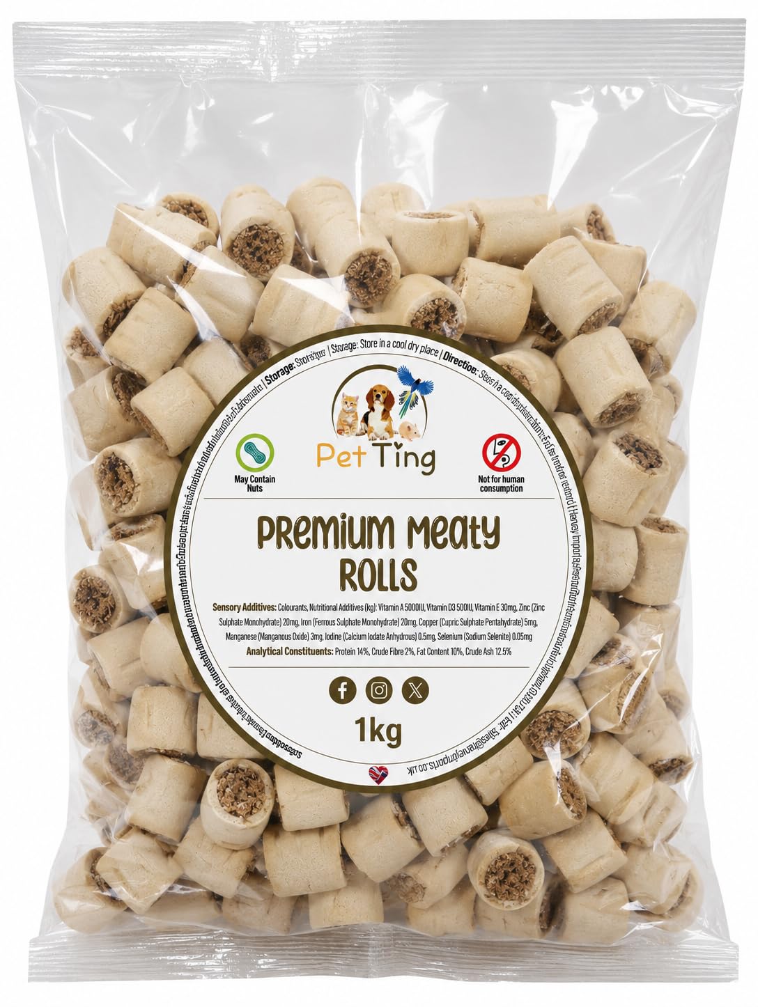 Premium Dog Biscuits Treats 1kg (Charcoal Cobs)