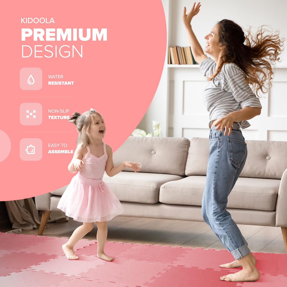 kidoola Foam Baby Play Mat (29x29cm) – Thick & Soft EVA Foam Interlocking Floor Tile Matting for Children – Large Multi Colour, Safe & Comfortable 7mm Thick Play Flooring (9pc)