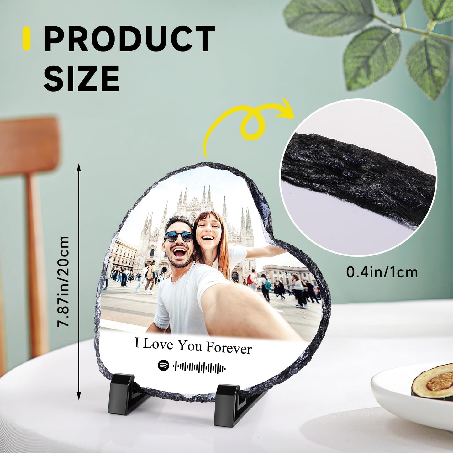 Personalised Memorial Plaque, Custom Rock Slate Frame with Photo Text, Customised Memorial Gifts for Loss of Loved One, Cemetery Decorations for Grave