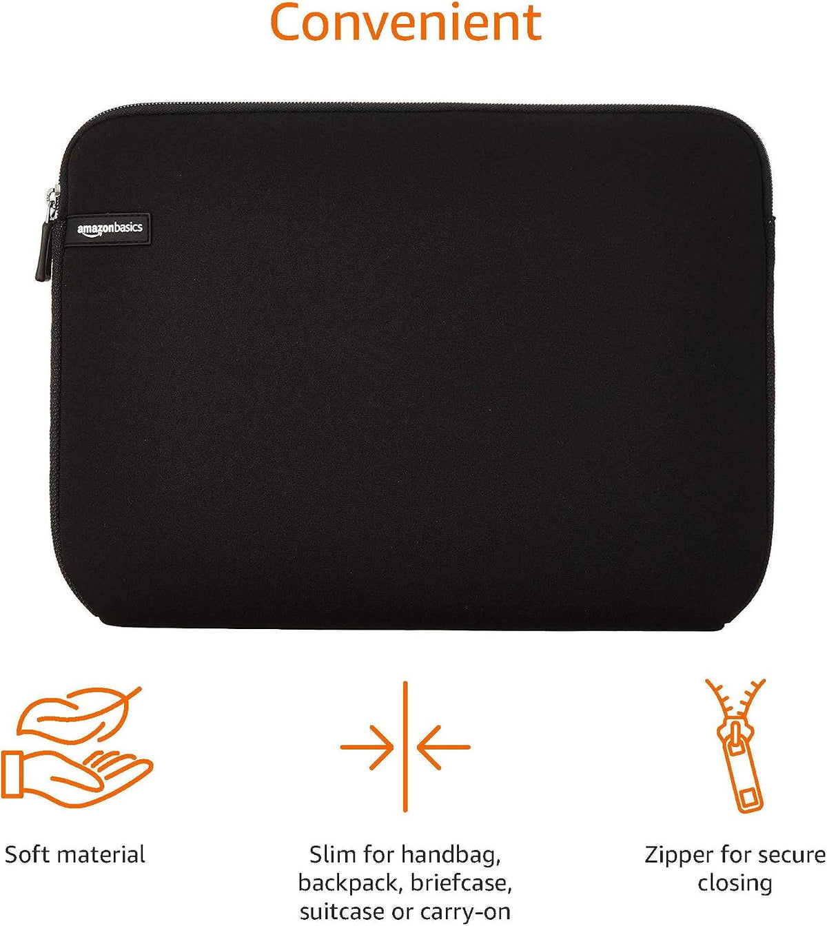 Amazon Basics 14 inch Laptop Sleeve Case - Black