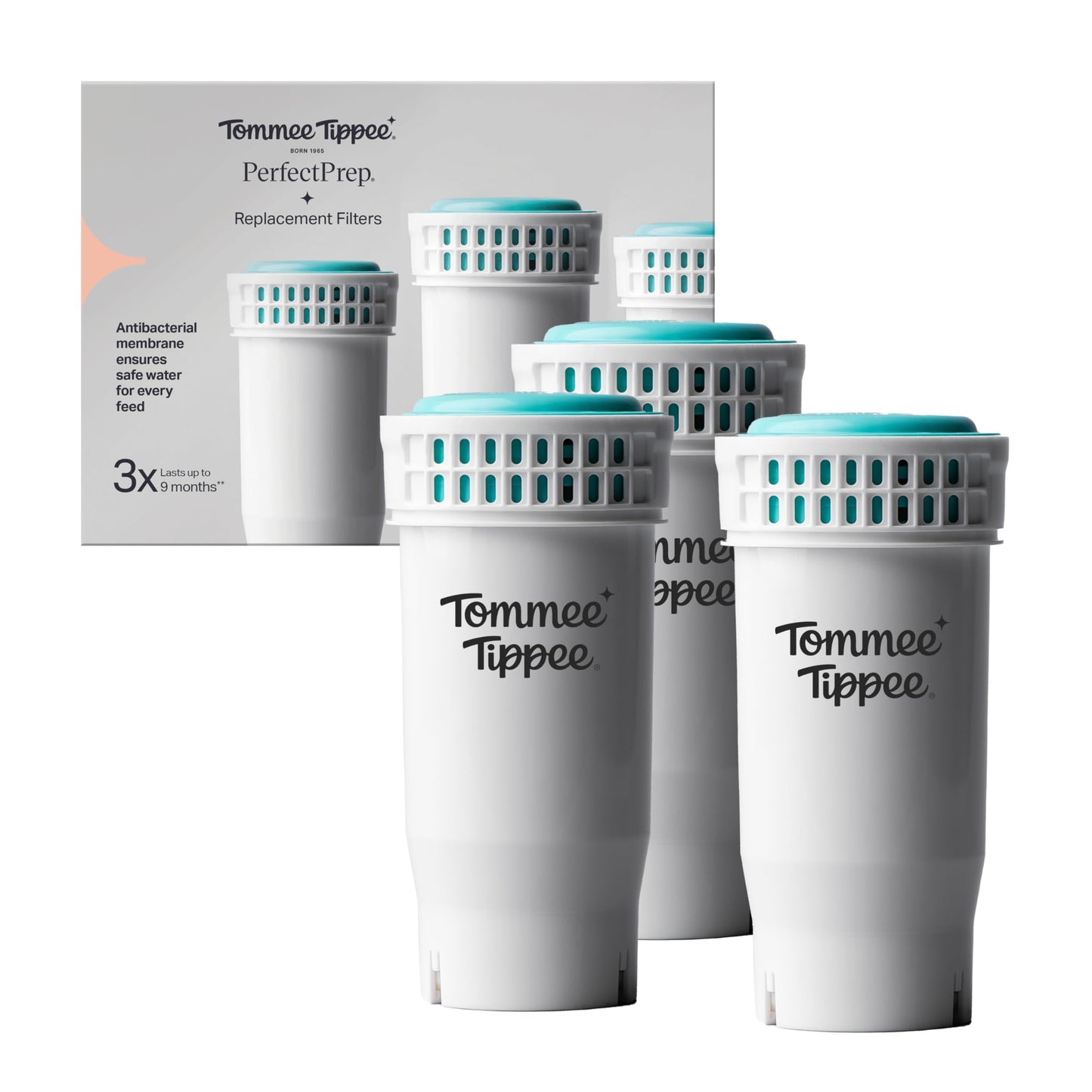 Tommee Tippee Perfect Prep Replacement Filter, Pack of 2, Compatible with All Perfect Prep Machines, Antibacterial Filter Removes Bacteria, Impurities and Contaminants