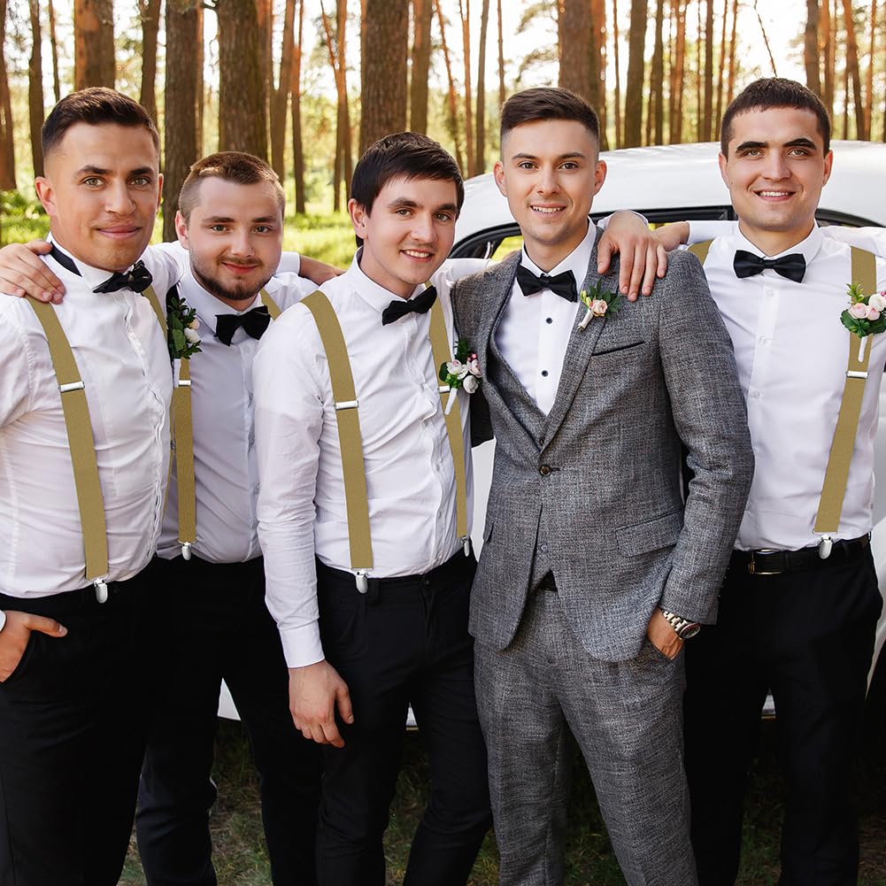 Aomig Mens Braces, Mens Suspenders with Strong Metal Clips, 3.5cm Wide Heavy Duty Suspenders for Men Women Business Wedding Casual