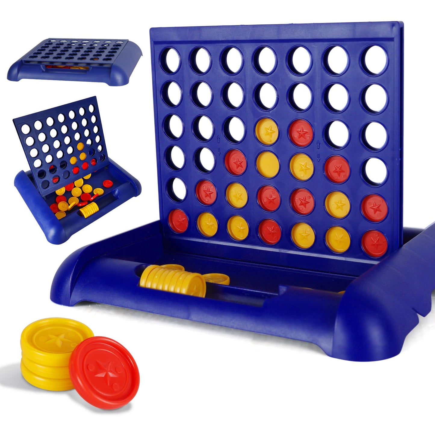 Large Four in a Row Strategy Game – Premium Quality Four in a Row Game for Kids Aged 3 and Up, Perfect for Indoor and Outdoor 4 in a Row Fun, Family Gatherings, and Parties