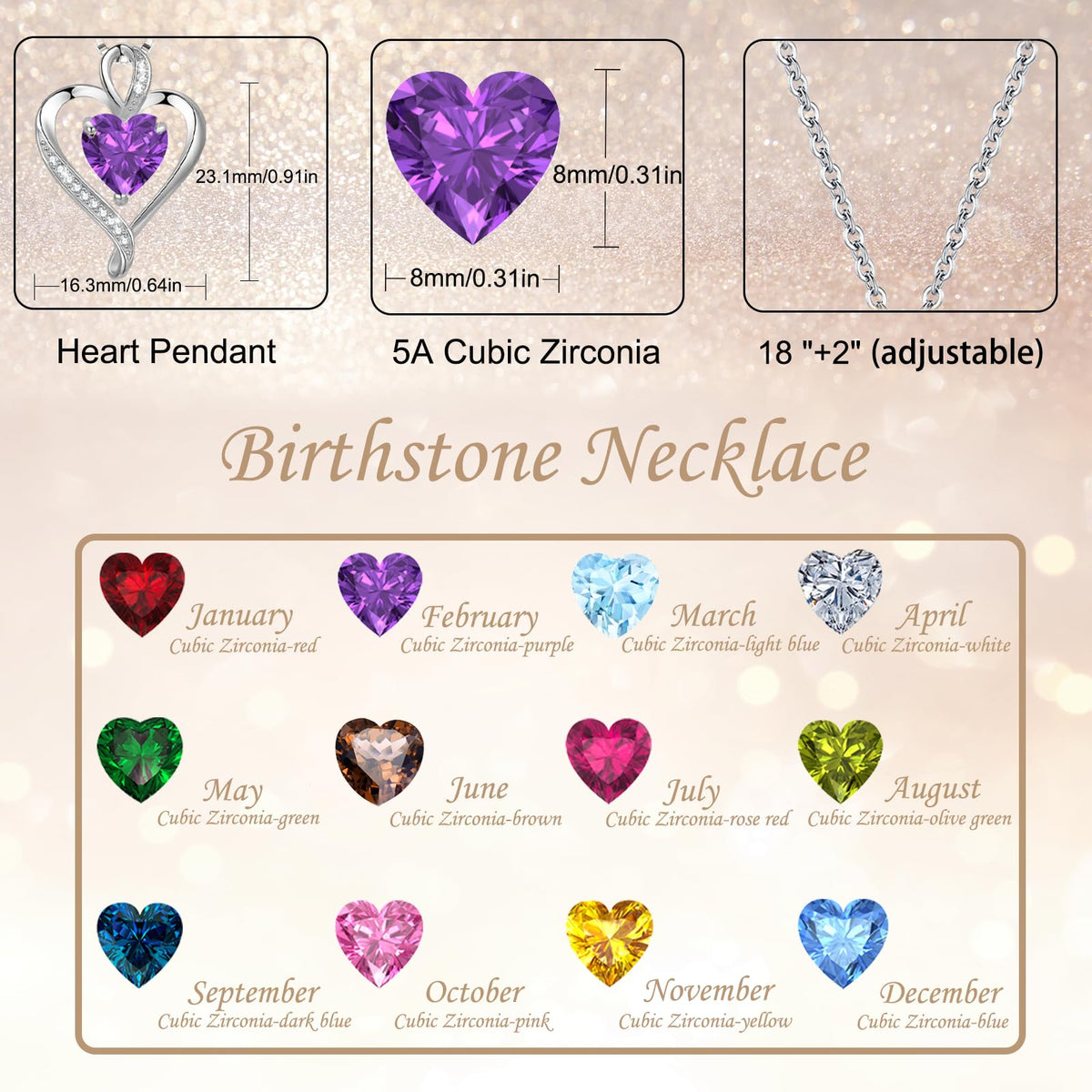 LAVUMO Heart Necklace for Women 925 Sterling Silver Love Pendant Jewellery