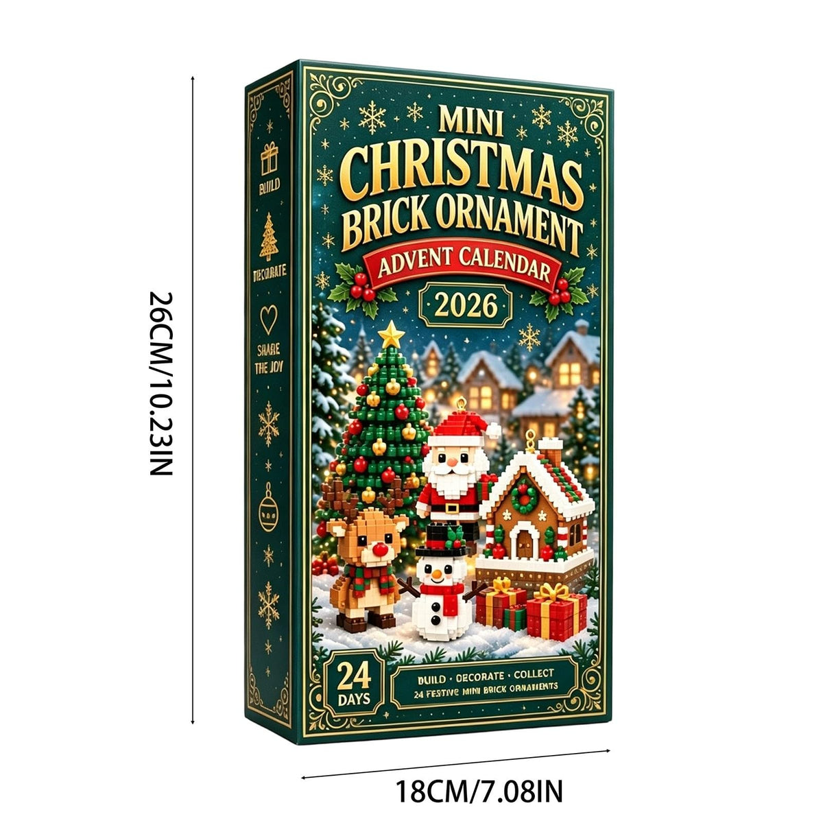 24-Day Mini Christmas Brick Ornament Advent Calendar 2026 (2D) (3D Version)