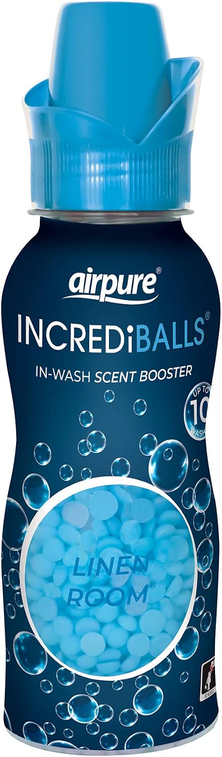 INCREDiBALLS in-Wash Scent Booster by Airpure, Enough for 10 Washes, Add to Laundry for Long-Lasting Fresh Scent to Household Fabrics, Keep Home & Office Smelling Clean - Linen Room Fragrance