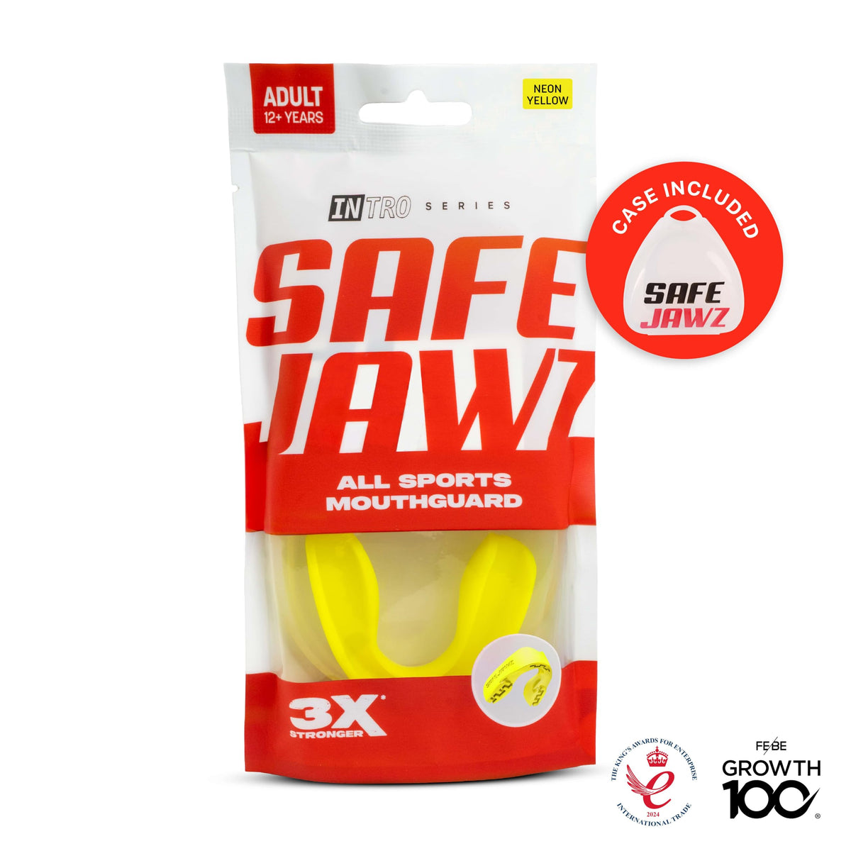 SAFEJAWZ Mouth Guard, Slim Fit Gum Shield for Adult & Junior with Case
