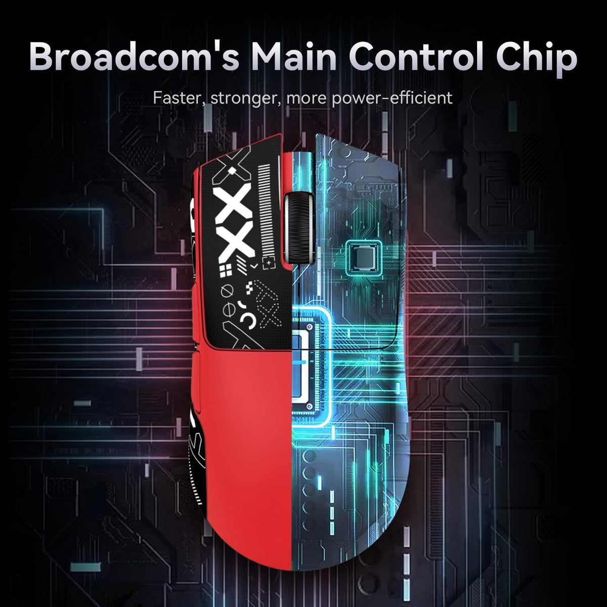ATTACK SHARK X11 Gaming Mouse with Magnetic Charging Dock, PixArt PAW3311 Gaming Sensor, BT/2.4G Wireless/Wired Gaming Mouse with Mouse Grip Tape, 22000 DPI, Gamer Mice for Win11/Xbox/PS/Mac (Red)