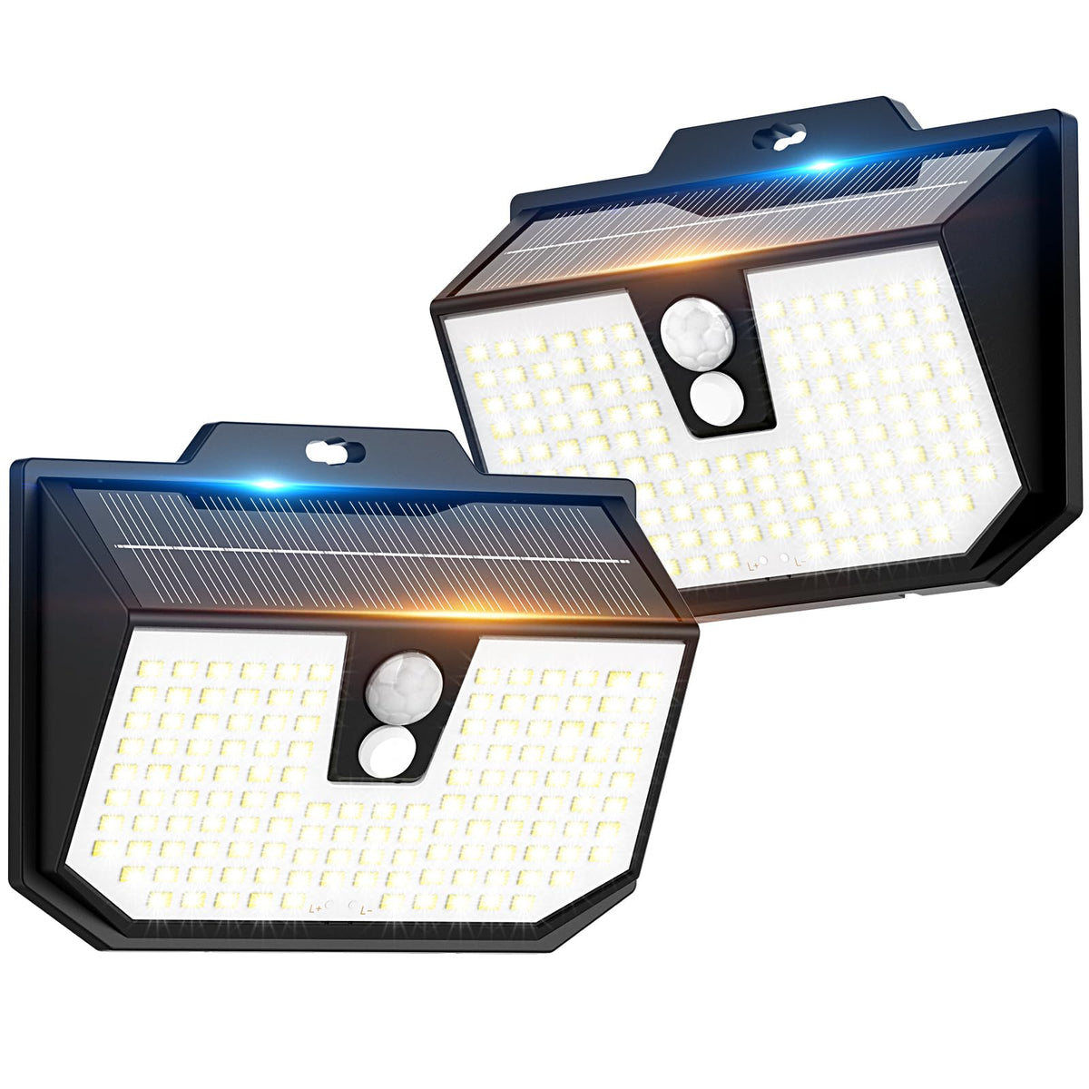 132LED Solar Security Lights,3000K Wall Lights IP65 Waterproof