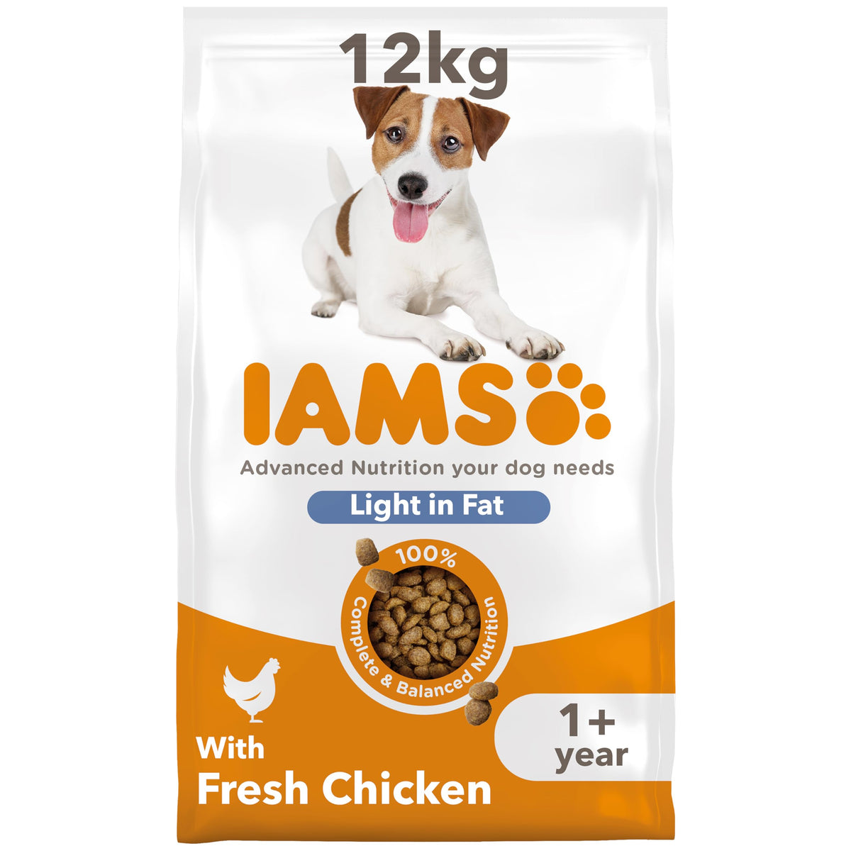 IAMS Light in Fat Complete Dry Dog Food Chicken 3kg - 30% Lower Fat Formula