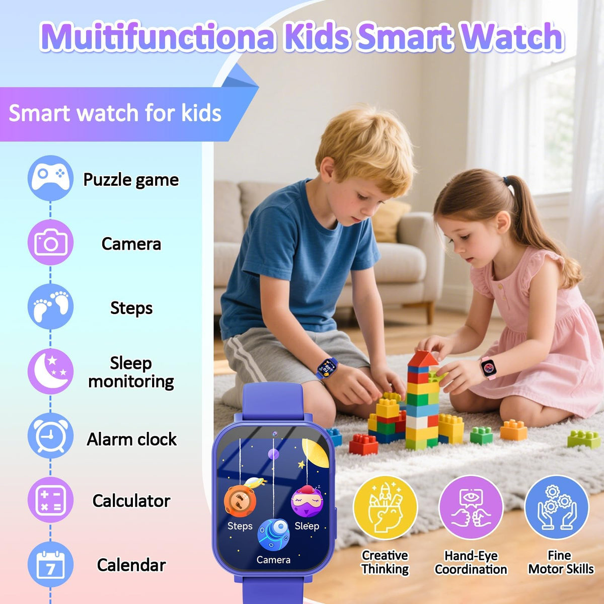 Kids Smart Watch for Boys Girls, Smart Watch for Kids Fitness Watch