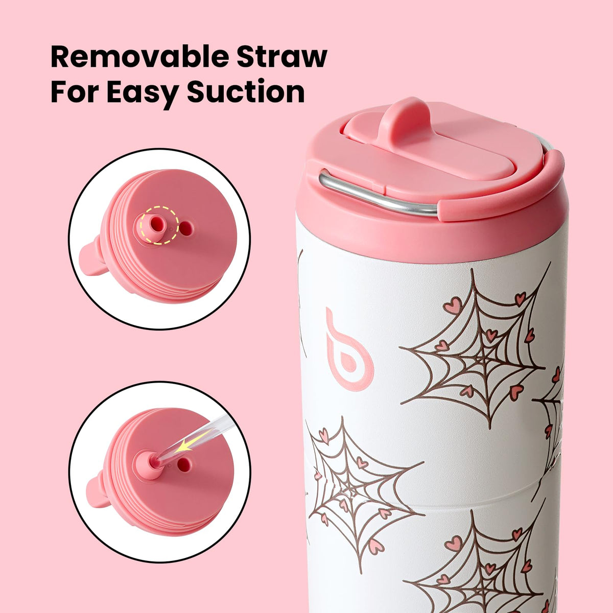 Bottle Bottle Stainless Steel Water Bottle 700ml with Straw and Lid Sports Insulated Metal Water Bottles with Handle(Black)