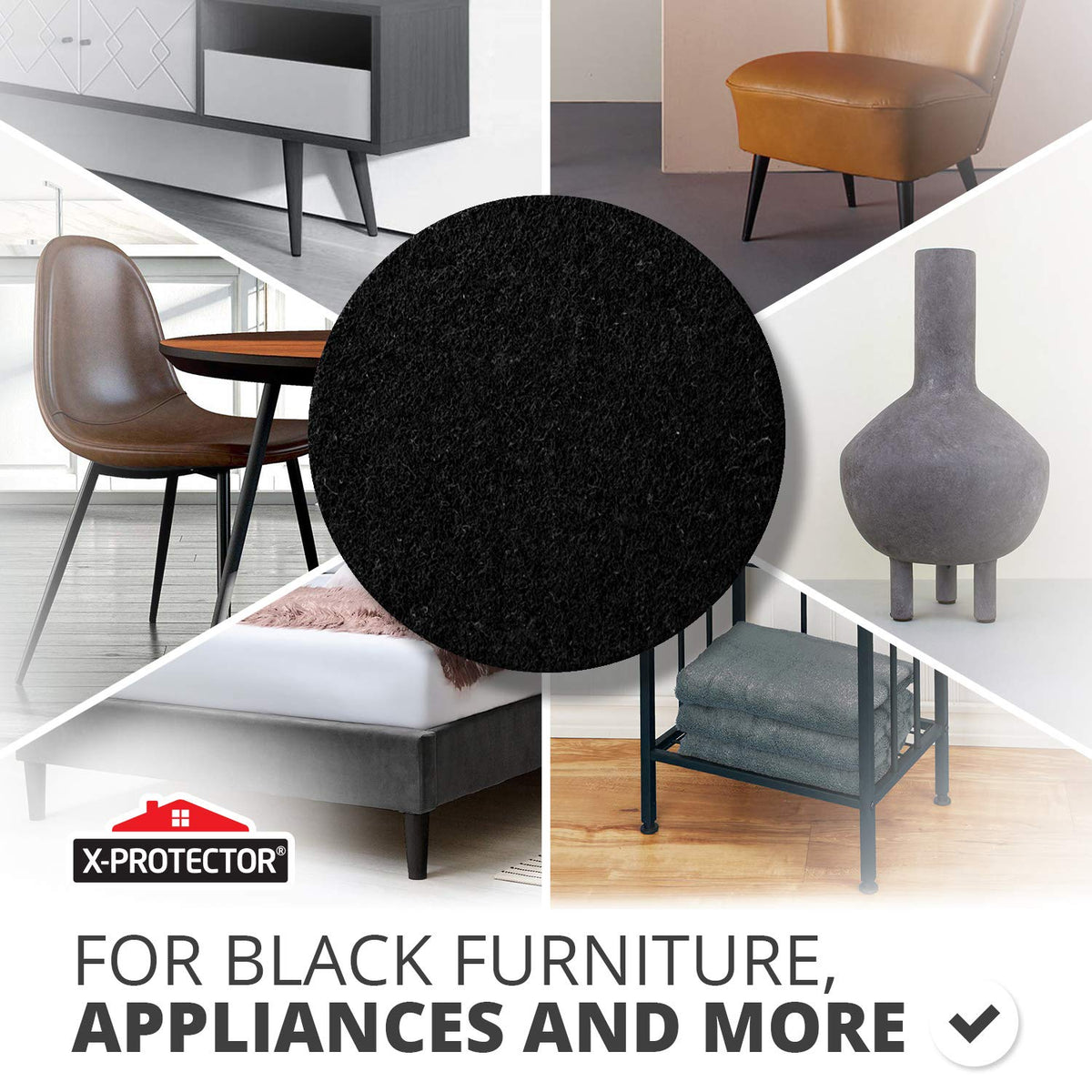 Chair Pads Floor Protectors X-PROTECTOR 48 PCS 25mm - Felt Furniture Pads