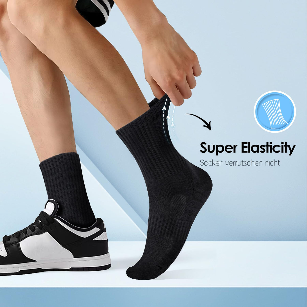 6/12 Pairs Cushioned Sports Socks for Men Women Cotton Crew Socks