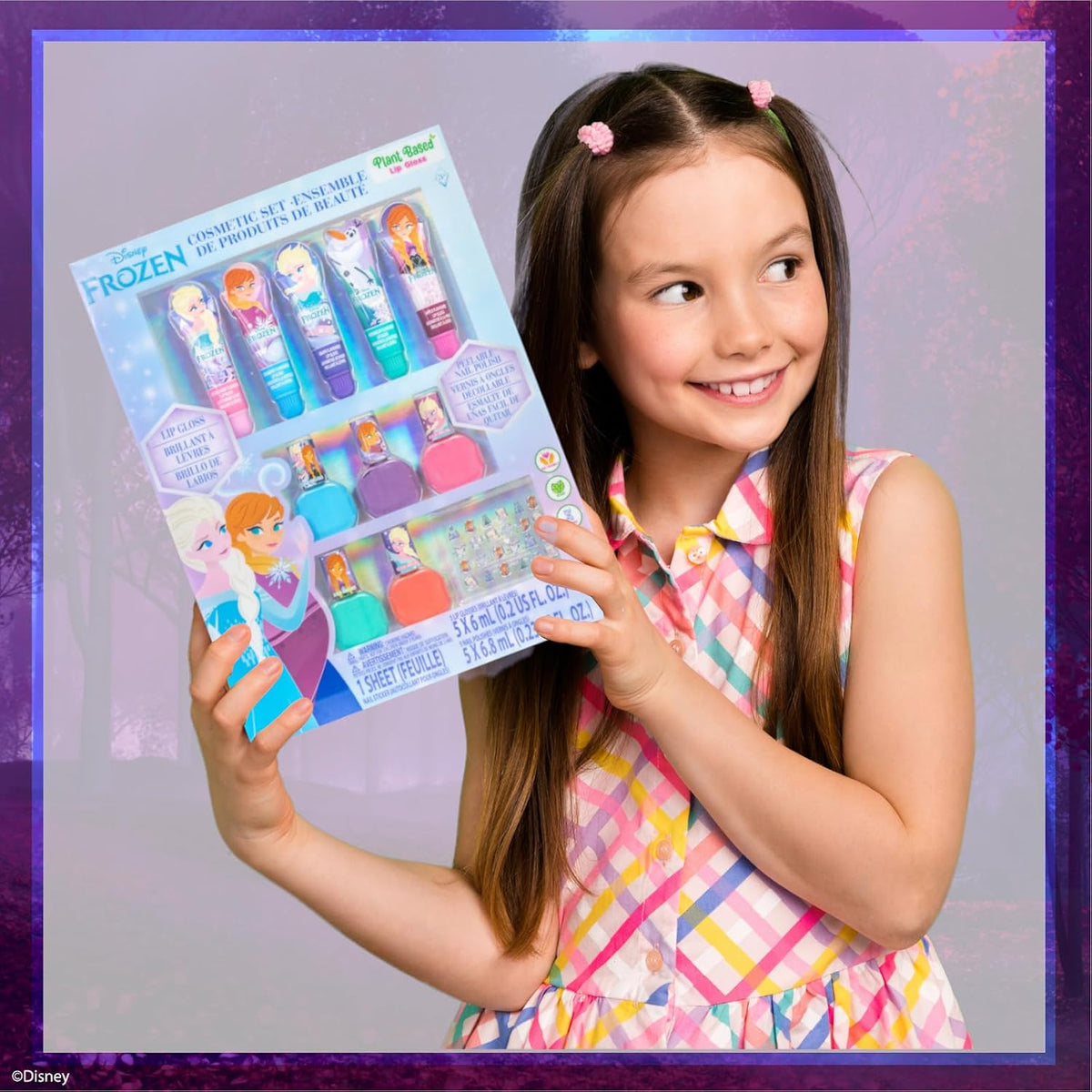 Disney Frozen Kids Lip Gloss and Nail Polish Set Kids Makeup Set Age 3+