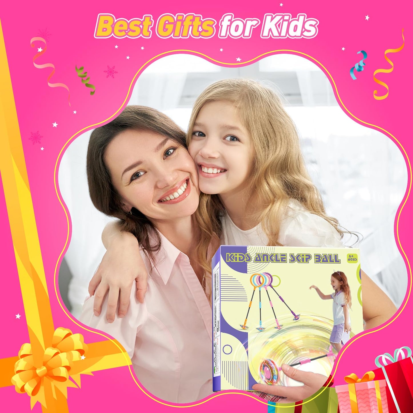 Hot Bee Ankle Skip Ball for Kids with Counter, Timer, Cal Calculator, Girl Birthday Gifts for Age 5 6 7 8 9 10+, Rechargeable Foldable Sports Toy Skip it Toy for Kids Xmas Present