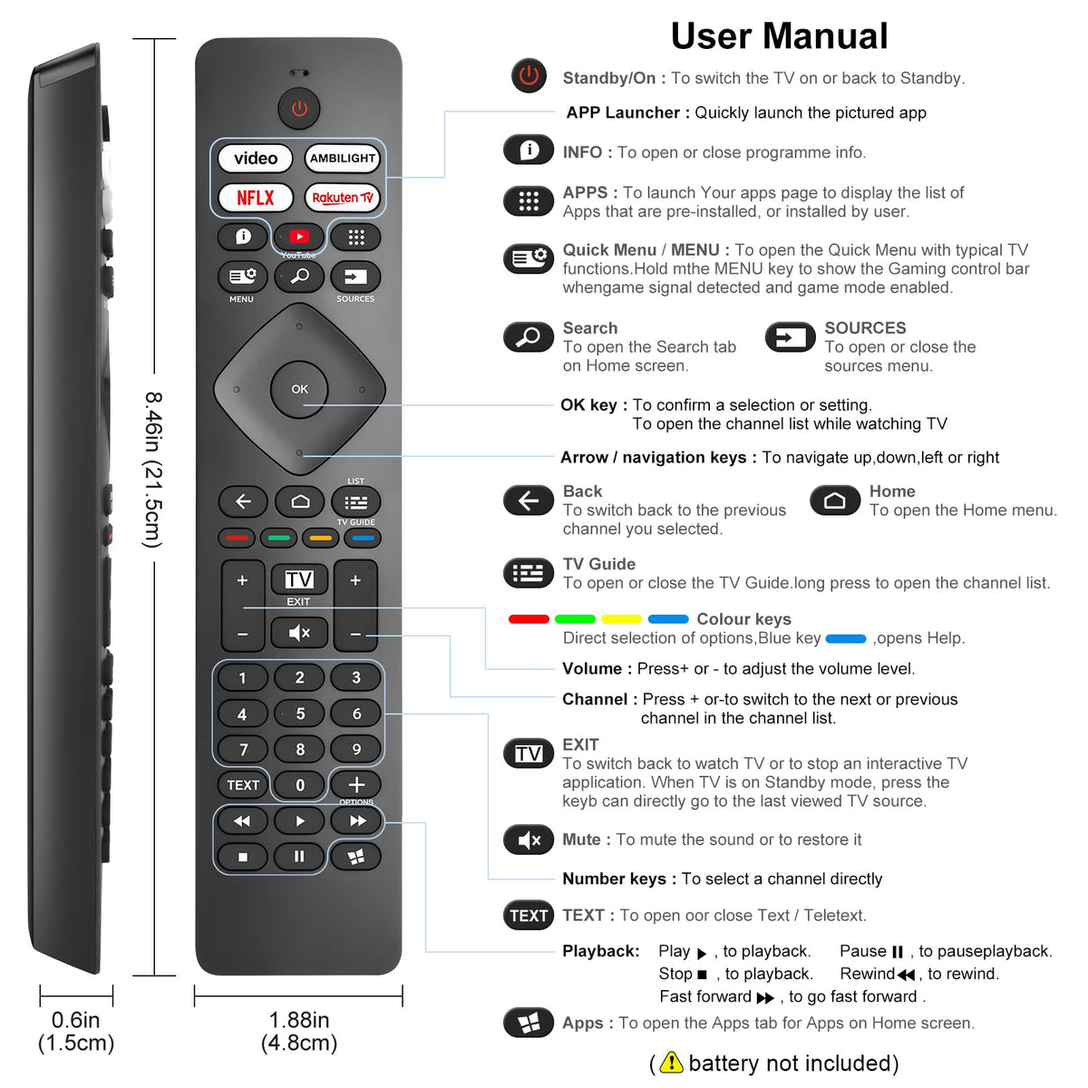 Universal for Samsung TV Remote Replacement【2 Pack】