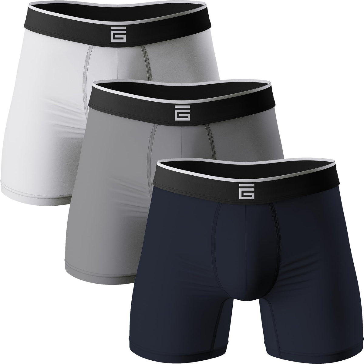 Giovici Mens Boxers Bamboo Anti Chafing Soft Comfortable Boxer Briefs Longer Leg - Boxer Shorts Multipack - Moisture Wicking Technology