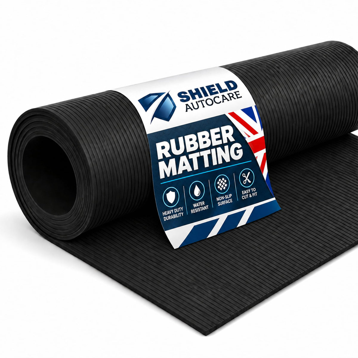 Black Rubber Matting Roll | Thick Heavy Duty Flooring Mat, Indoor & Outdoor, Non-Slip, Waterproof & Easy to Cut | Ideal for Garage, Vans, Gym, Shed Floor | 3mm (4.5m x 1.5m, Small Diamond)
